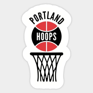 Retro Portland Hoops Black and Red Logo Sticker